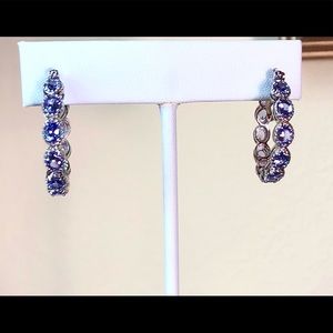 Genuine Tanzanite Hoop Earrings